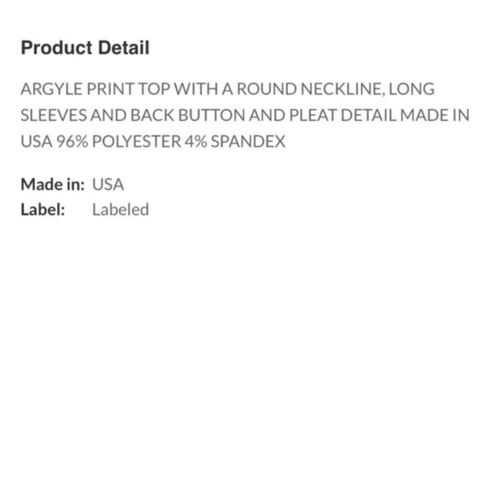 ๐๐ Argyle top - Picture 2 of 6